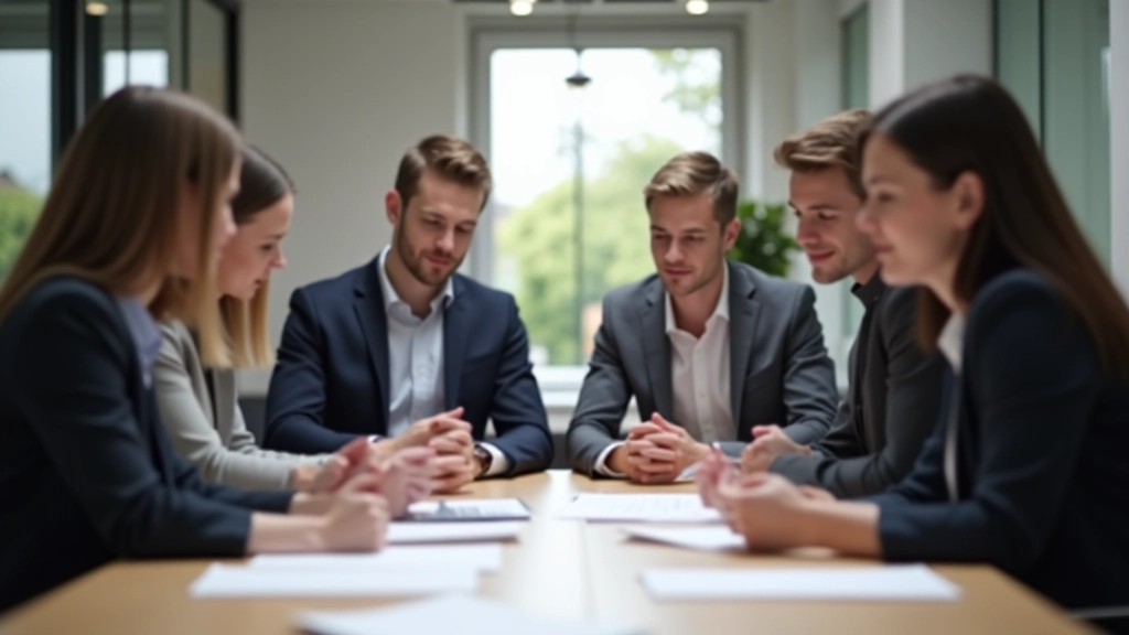 Diverse team members collaborating and exchanging ideas in an open office space with visible positive body language
