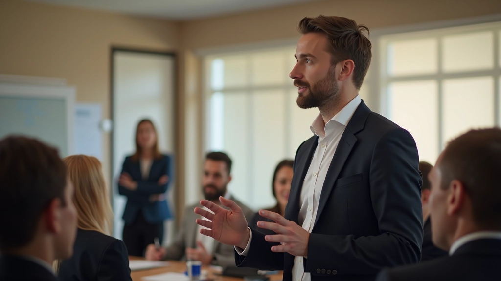 Feedback training facilitator leading workshop session